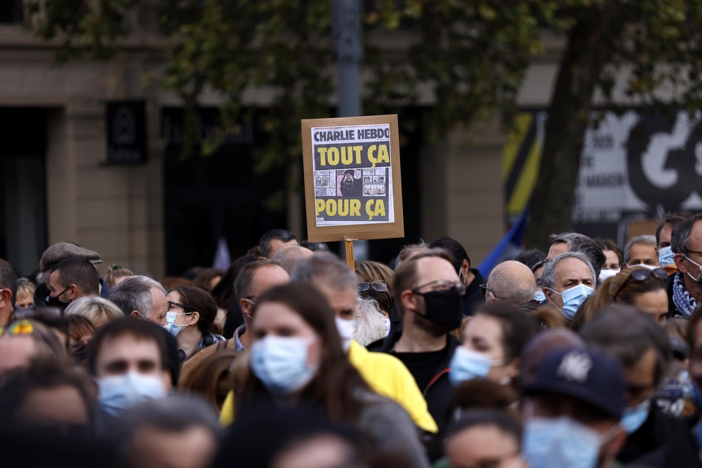 Demonstration against the killing of Samuel Paty  / YOAN VALAT