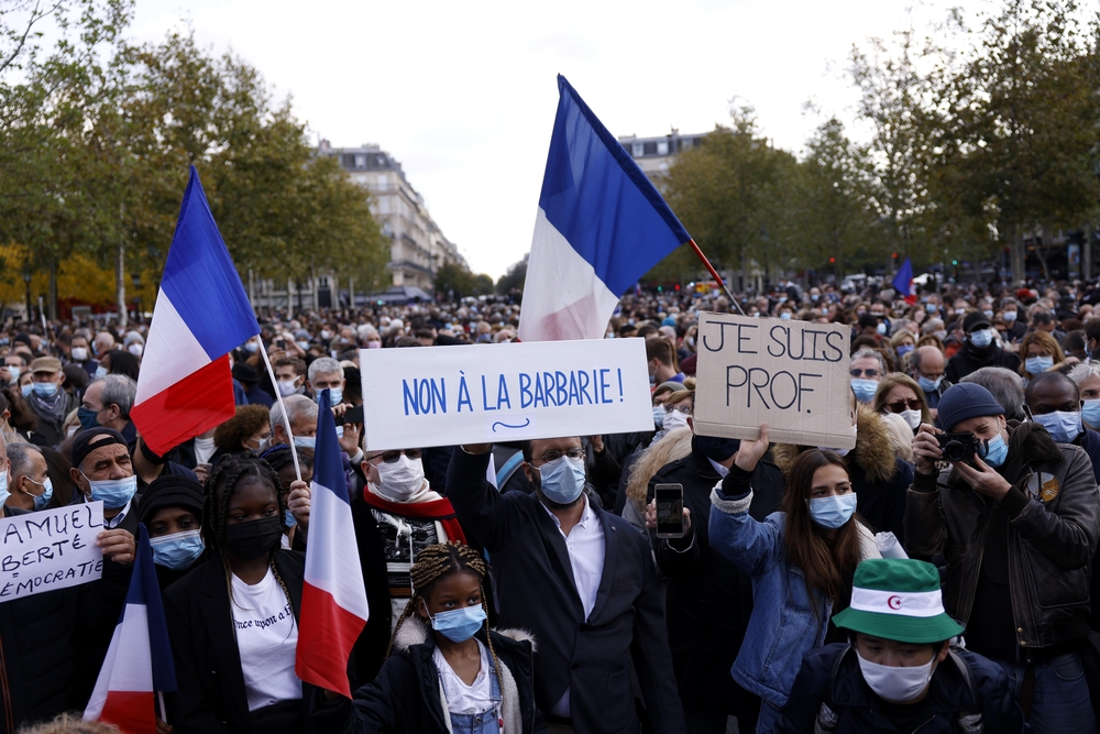 Demonstration against the killing of Samuel Paty  / YOAN VALAT