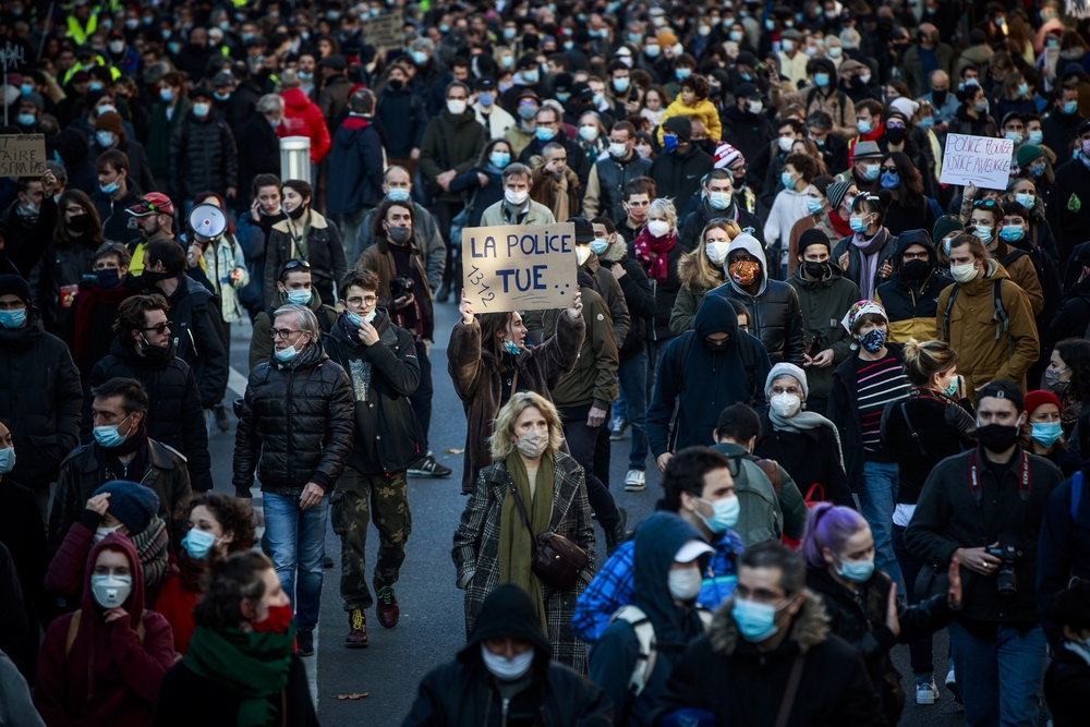 Protest against the newly voted global security law in Paris  / CHRISTOPHE PETIT TESSON