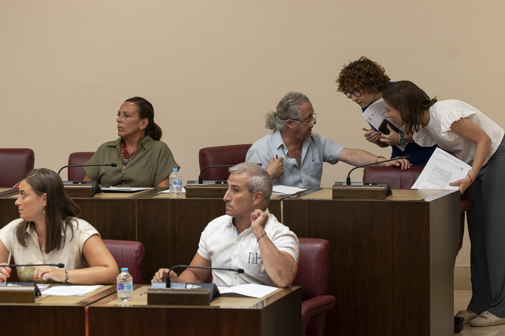 Los concejales de Vox en el Pleno.