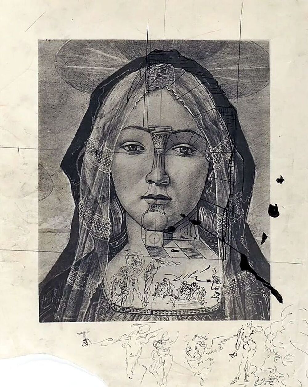 ‘Estudio para la transformación de la Virgen María de Sandro Boticelli’