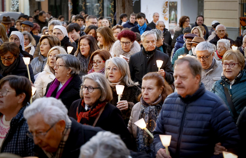 Imagen de la misa jubilar celebrada en la catedral, que estuvo presidida por el administrador diocesano, Julián Ros.