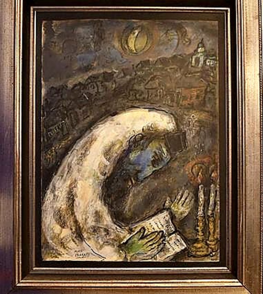 Chagall firma este ‘Hombre en oración’.