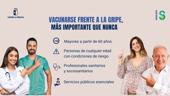 Sanidad anima a la población a vacunarse contra la gripe