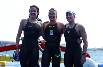 María Valdés, plata en la prueba de 10 km en aguas abiertas